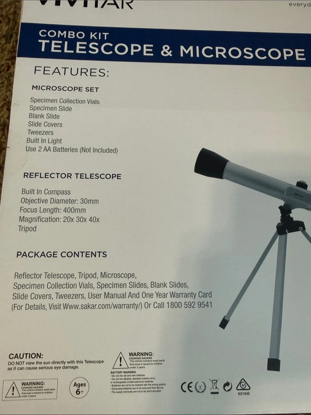 Vivitar Stars & Beyond 2-in-1 Microscope & Telescope Combo Kit